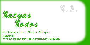 matyas modos business card